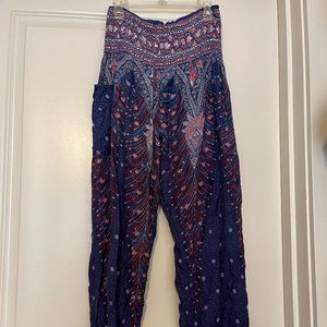 Bohemian, flowy, yoga festival pants, S